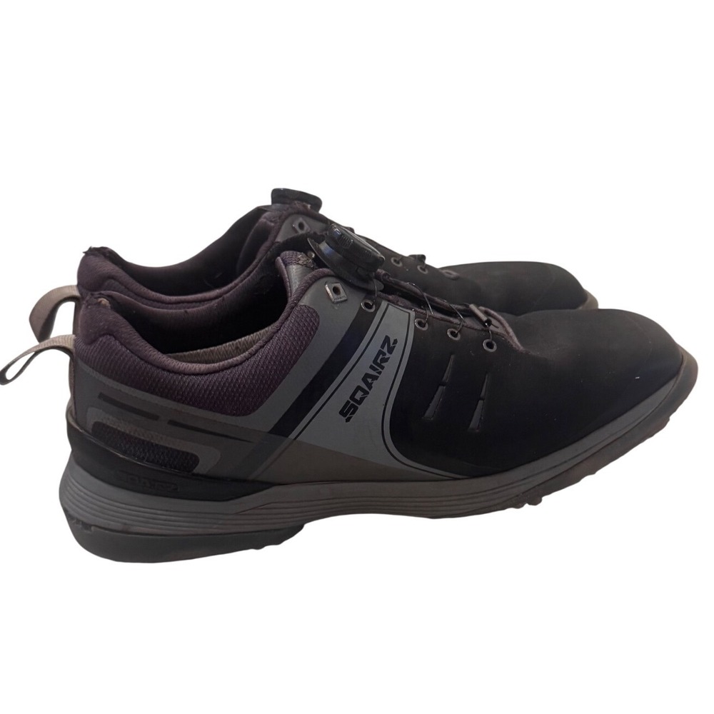 SQAIRZ Speed Bold Mens Golf Shoes Black Grey Spiked Square Toe Preloved Size 10 - Picture 10 of 13